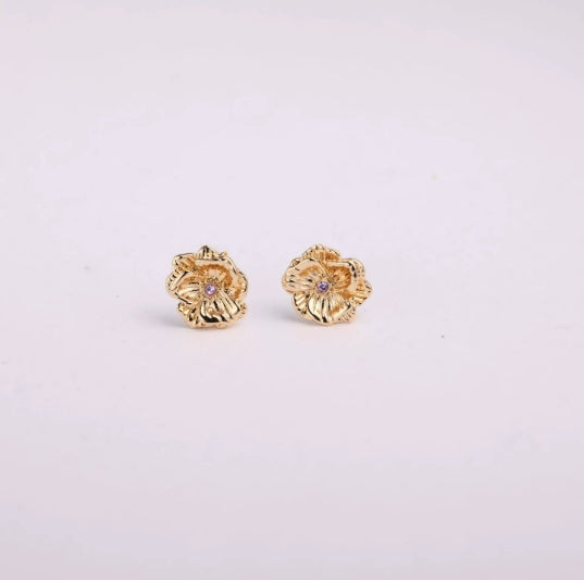Three Edimensional Birth Flower Earrings