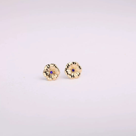 Three Edimensional Birth Flower Earrings