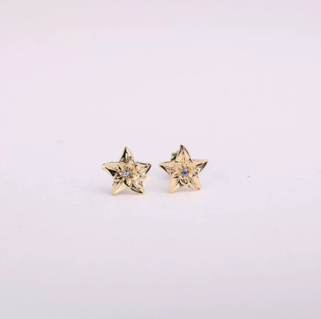 Three Edimensional Birth Flower Earrings