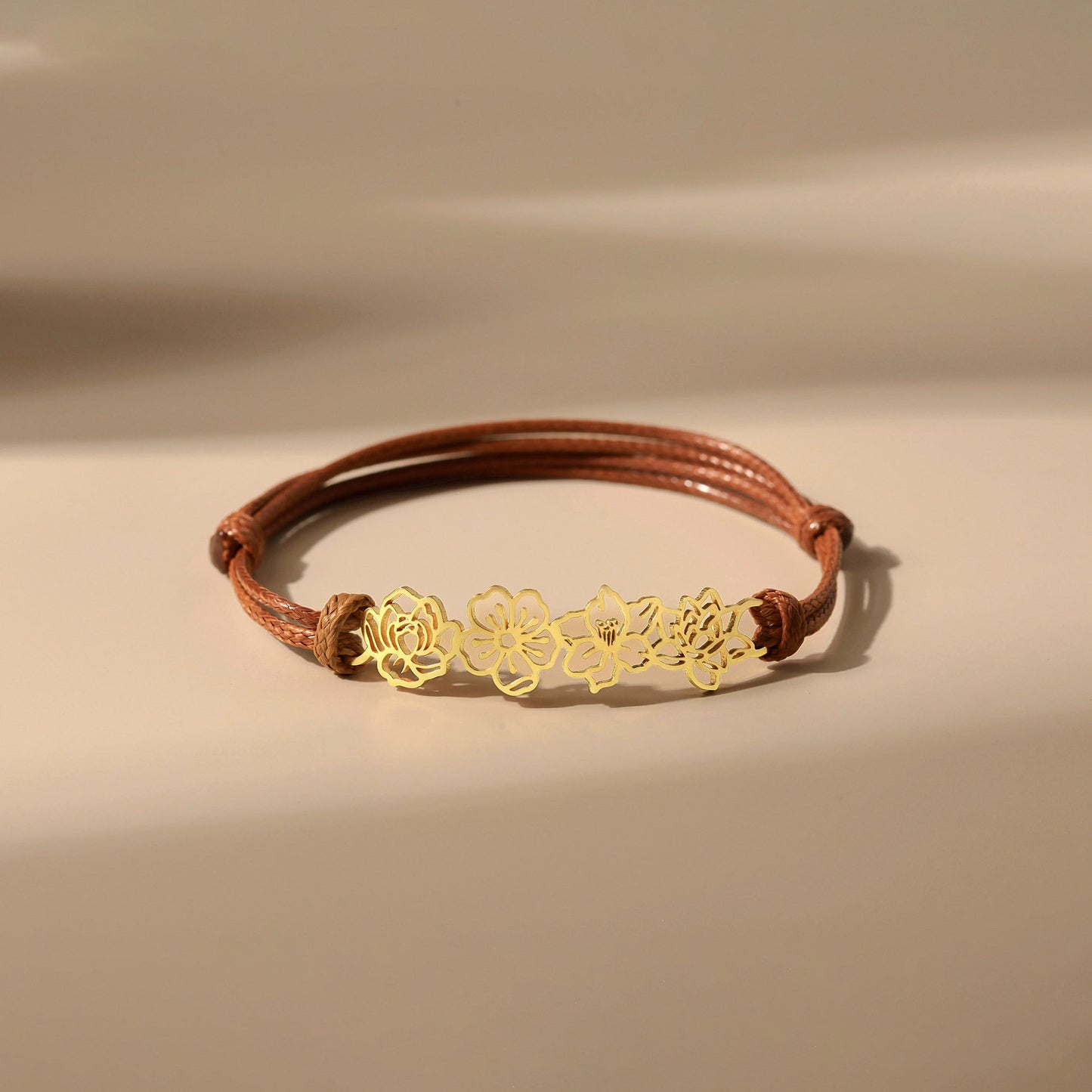 Personalized Titanium Steel Birth Flower Bracelet