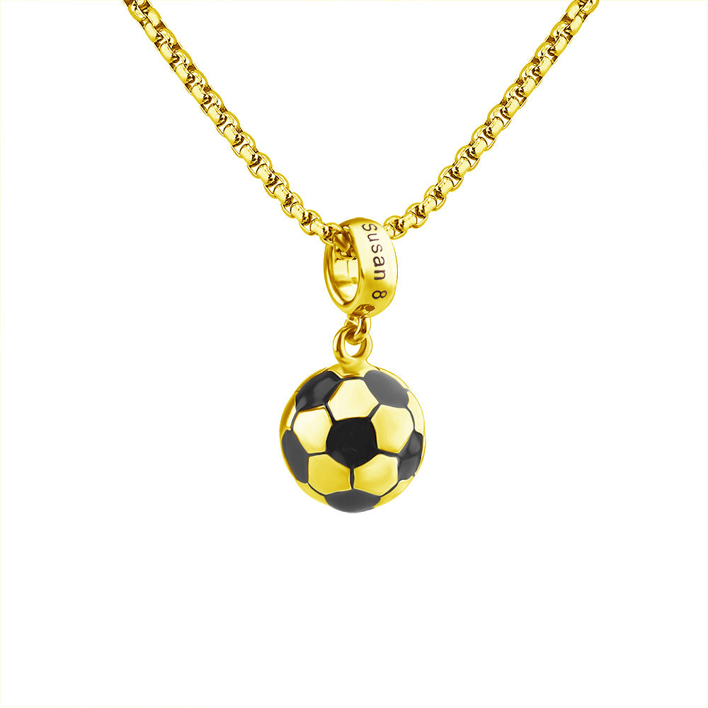 Personalized Stainless Steel Football Name Necklace