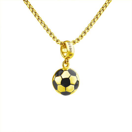 Personalized Stainless Steel Football Name Necklace
