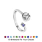 Custom Birthstone Ring - Personalized Photo Engraving Jewelry, Couple Gift, Birthday Gift