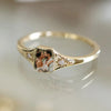 Custom Birthstone & Full-Color Photo Copper Ring - Personalized Engraved Memorial Jewelry, Anniversary Gift