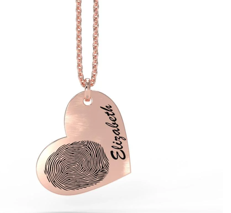 Personalized Heart Fingerprint Necklace