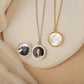 Personalized Magnetic Shell Photo Locket Necklace - Name Engraved Pendant With Micro-Photo Compartment - Anniversary Gift