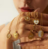 French niche retro titanium steel heart-shaped necklace stainless steel zircon love pendant necklace