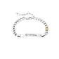 Custom Engraved Parent - Child Cuban Link Bracelets - Personalized Birthstone, Stainless Steel Curved Bar - Parent - Child Bracelet Set