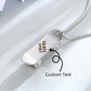 Custom Name Engraved Skateboard Pendant Necklace with Spinning Wheels
