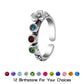 Custom 3D Floral Stack Ring with Birthstone Ring - Unique Birthday Gift