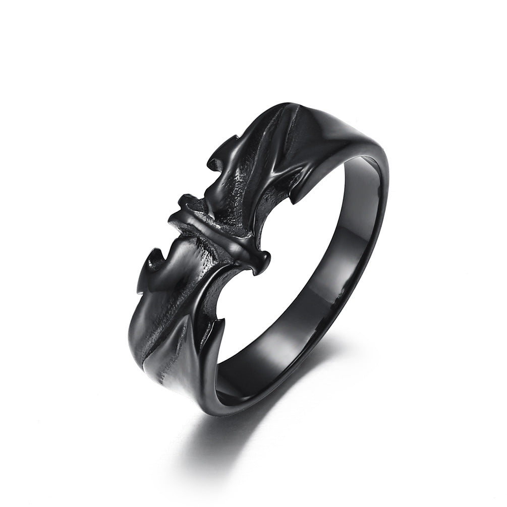 Custom Batman Ring Gothic Men's Jewelry - Personalized Name Hand Carved Oxidized Ring - Hero Symbol Dark Knight Statement Ring