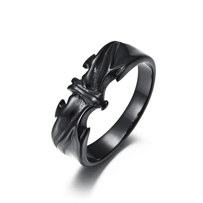Custom Batman Ring Gothic Men's Jewelry - Personalized Name Hand Carved Oxidized Ring - Hero Symbol Dark Knight Statement Ring