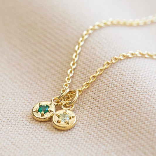 Personalized Birthstone Necklace -  Star Pendant in Copper with Zircon - Unique Minimalist Jewelry Gift for Her
