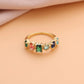 Custom Geometric Birthstone Ring - Personalized Copper Stackable Ring with Marquise Oval Round Cut Zircon - Minimalist Jewelry