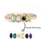 Custom Geometric Birthstone Ring - Personalized Copper Stackable Ring with Marquise Oval Round Cut Zircon - Minimalist Jewelry