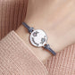 Custom Birth Flower and Birthstone Bracelet with Zircon Stones - Personalized Engraved Stainless Steel Disc - Adjustable Wax Cord Boho Jewelry (Up to 6 Flowers)