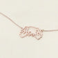 Custom Pet Ear and Name Necklace - Personalized Dog or Cat Ear Pendant with Engraved Text - Stainless Steel Necklace for Pet Lovers