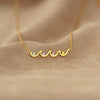 Custom Birthstone Necklace - Personalized 1-6 Gemstone Wave Pendant, 925 Sterling Silver O-Link Chain, Memorial Jewelry, Anniversary Gift For Her