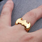 Personalizded Bat Wing Ring - Custom Engraved Stainless Steel Band - Vintage Punk Jewelry for Men