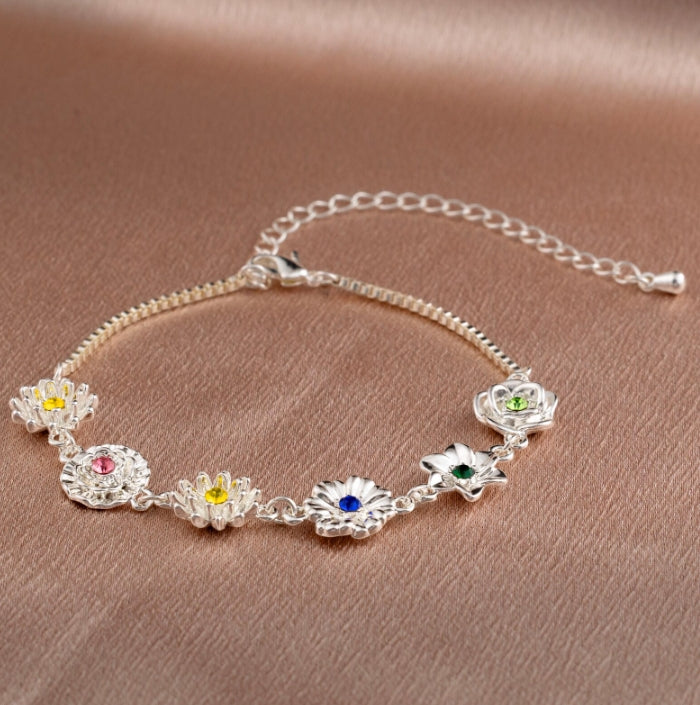 Three Edimensional Birth Flower Bracelet