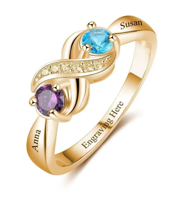 Personlized birthstone ring