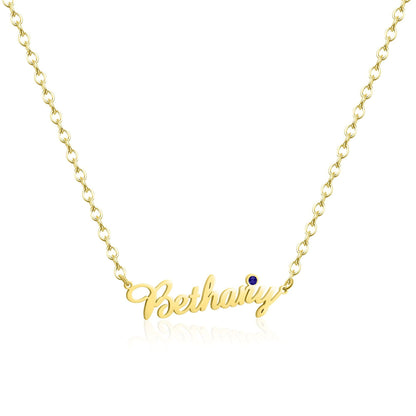 Customized Name Necklace with Birthstone