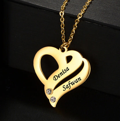 Customized Engraving Name Heart Necklace