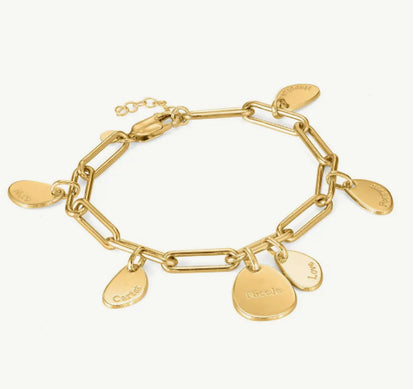 Stainless Steel Round Plate Clip Bracelet