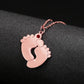 Customized Baby Feet Birthstone Name Necklace