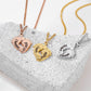 Customized Baby Feet Birthstone Name Necklace