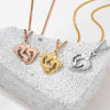 Customized Baby Feet Birthstone Name Necklace