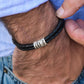 Custom Family Name Beaded Triple Leather Bracelet