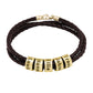 Custom Family Name Beaded Triple Leather Bracelet