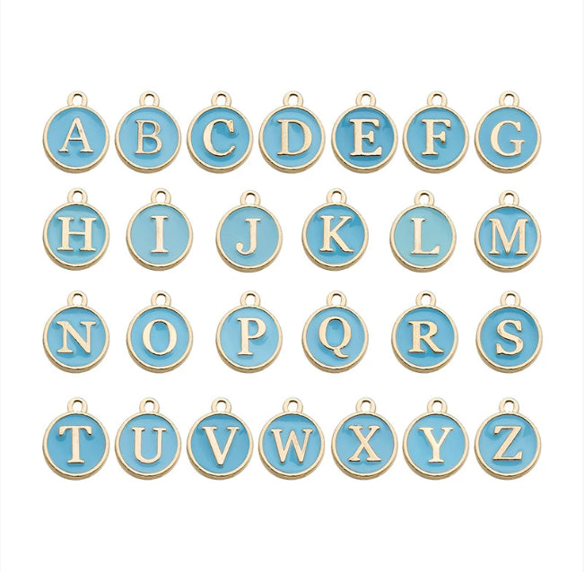 Candy color 26 letters necklace pendant