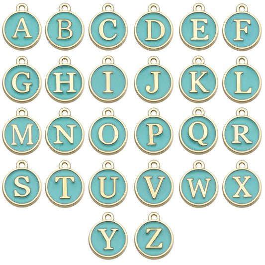 Candy color 26 letters necklace pendant
