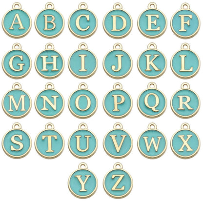 Candy color 26 letters necklace pendant