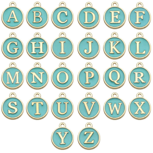 Candy color 26 letters necklace pendant