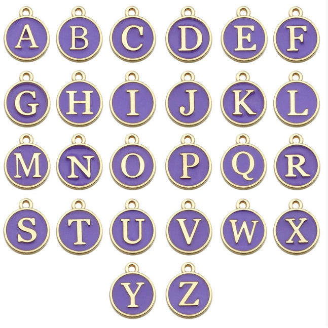 Candy color 26 letters necklace pendant