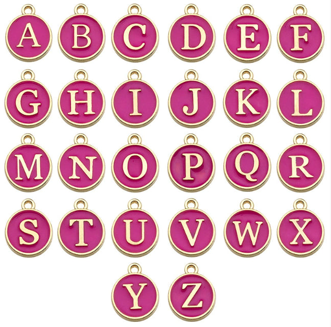 Candy color 26 letters necklace pendant