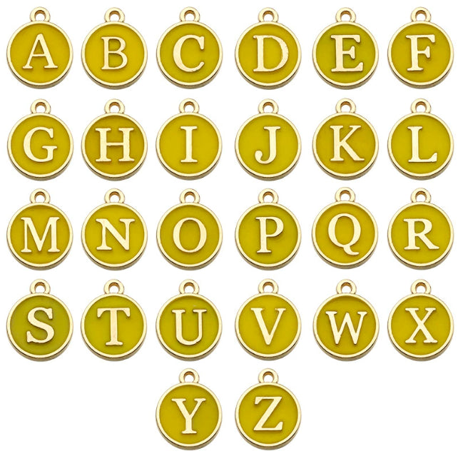 Candy color 26 letters necklace pendant
