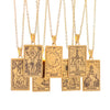 22 Tarot Necklace Pendant Square Personality Simple Vintage Women