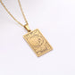 22 Tarot Necklace Pendant Square Personality Simple Vintage Women