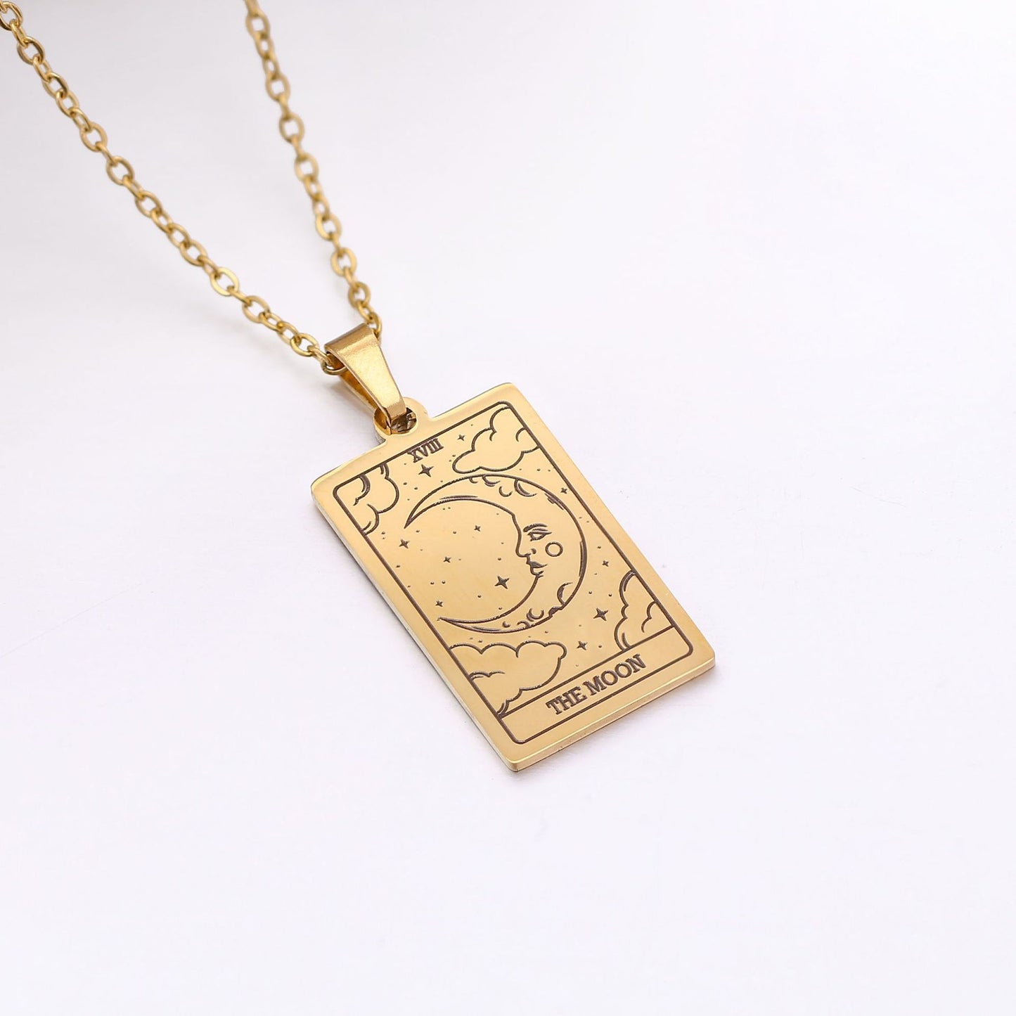 22 Tarot Necklace Pendant Square Personality Simple Vintage Women