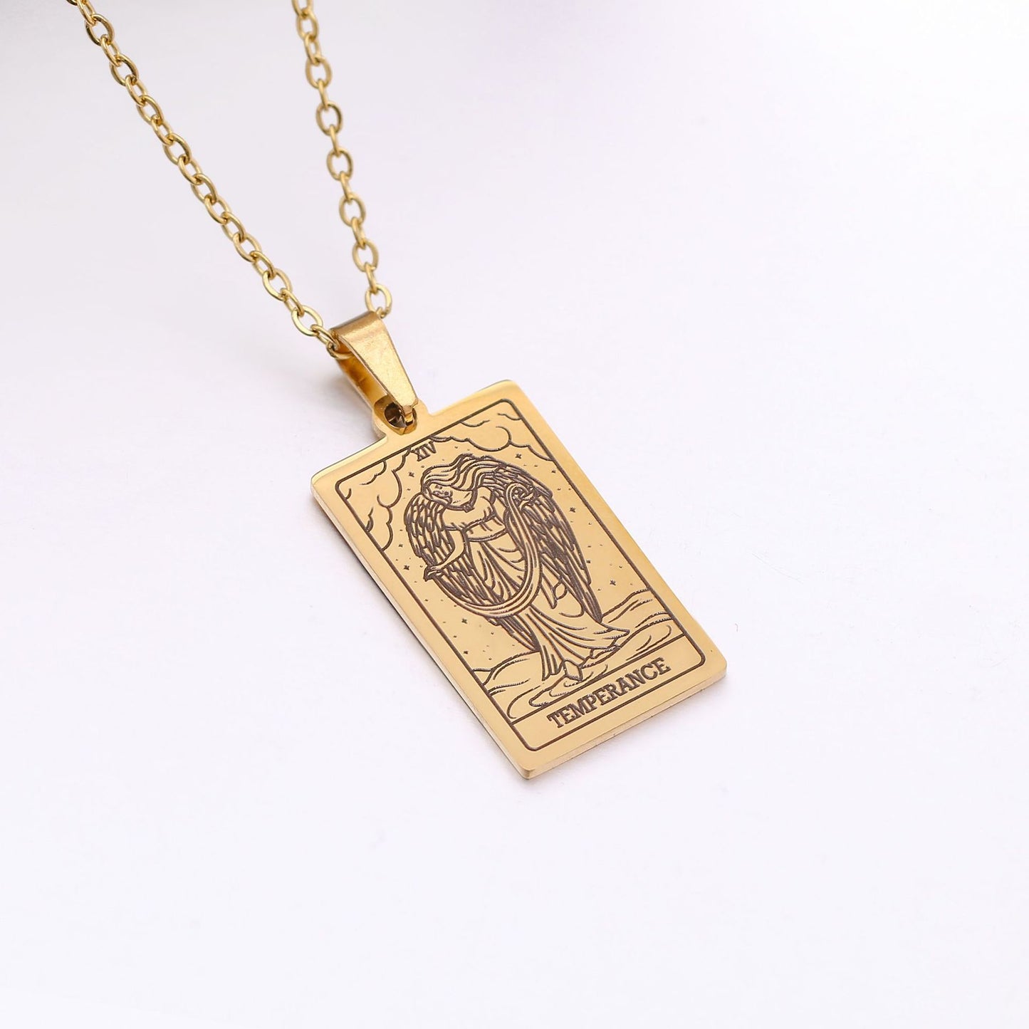 22 Tarot Necklace Pendant Square Personality Simple Vintage Women
