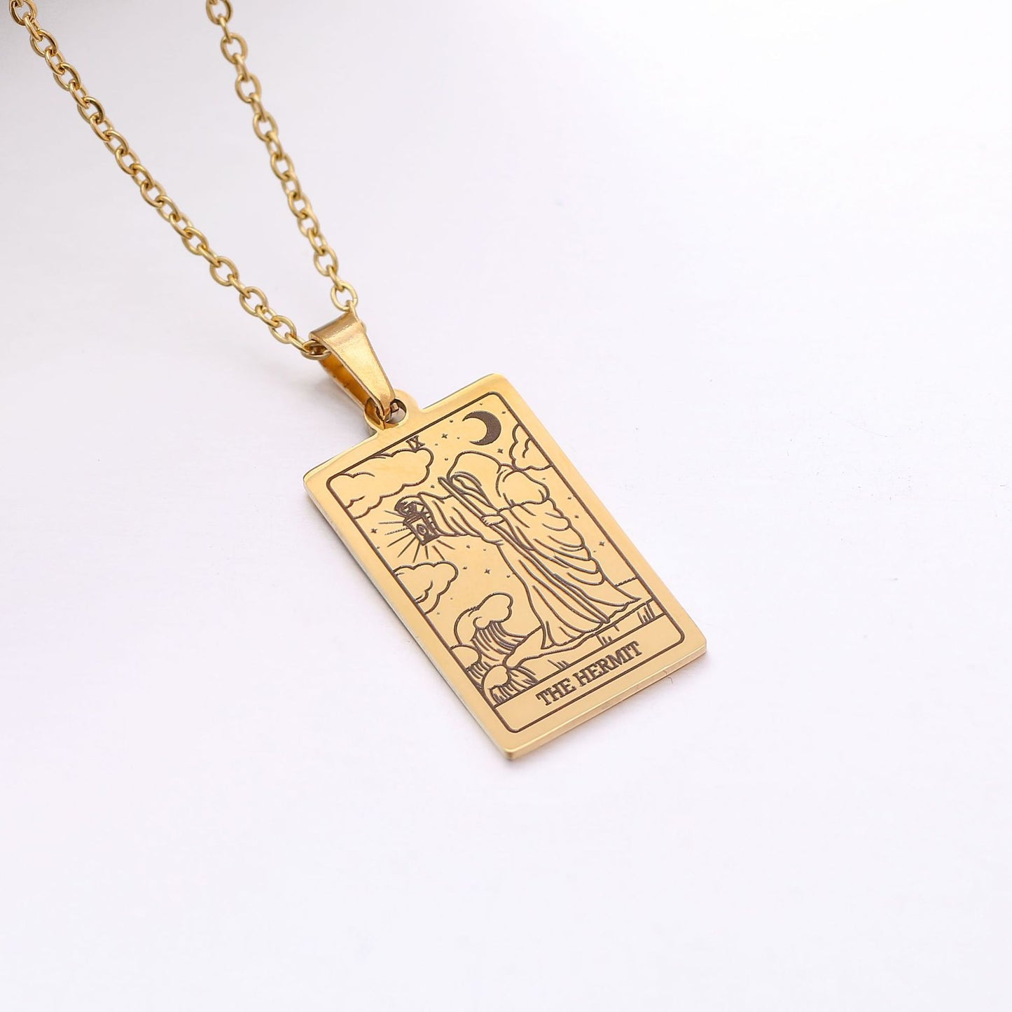 22 Tarot Necklace Pendant Square Personality Simple Vintage Women