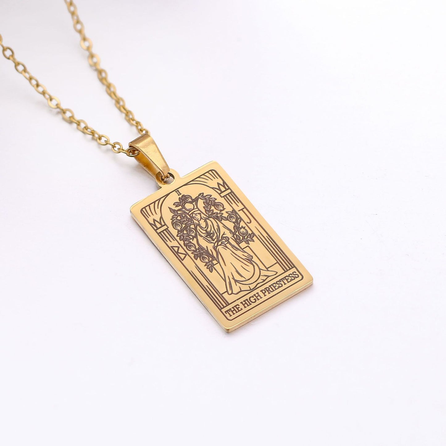 22 Tarot Necklace Pendant Square Personality Simple Vintage Women