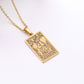 22 Tarot Necklace Pendant Square Personality Simple Vintage Women