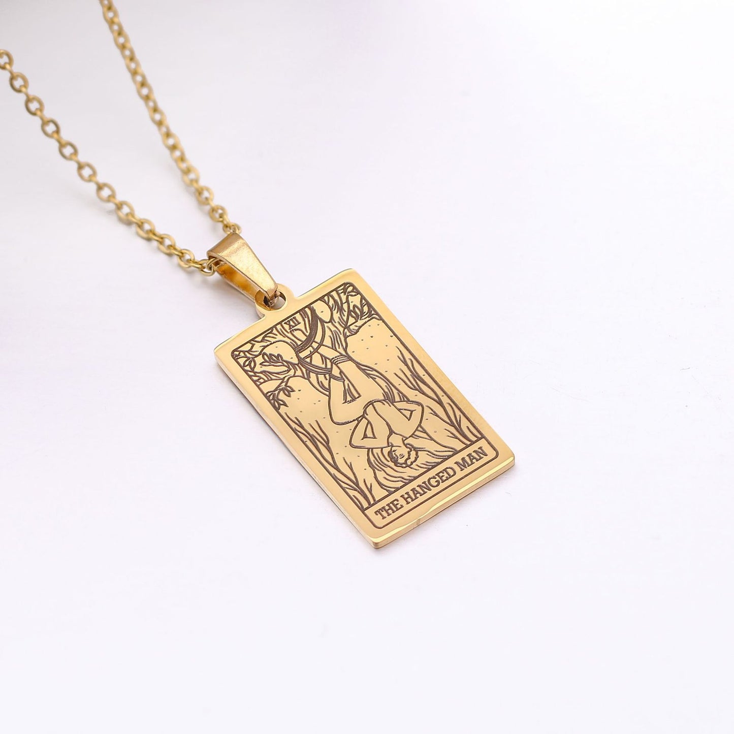 22 Tarot Necklace Pendant Square Personality Simple Vintage Women