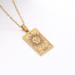 22 Tarot Necklace Pendant Square Personality Simple Vintage Women