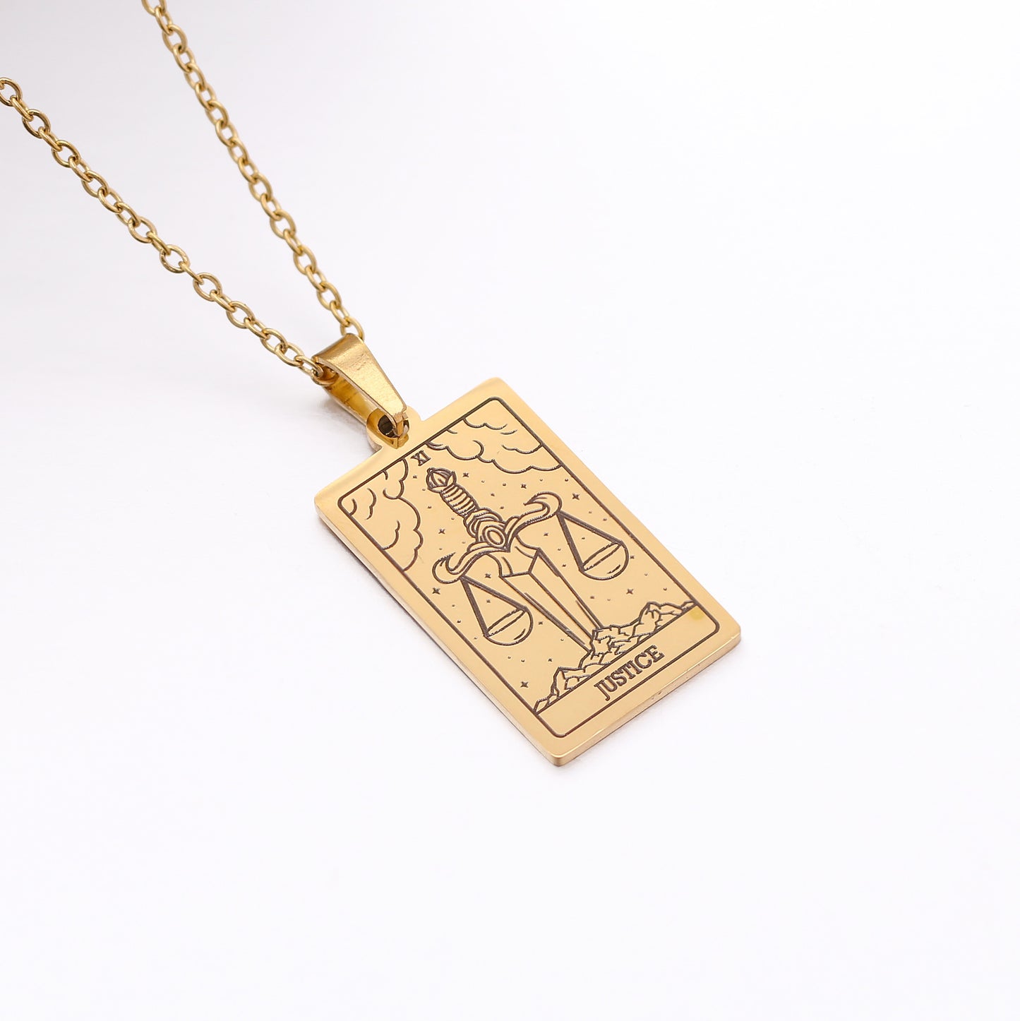 22 Tarot Necklace Pendant Square Personality Simple Vintage Women